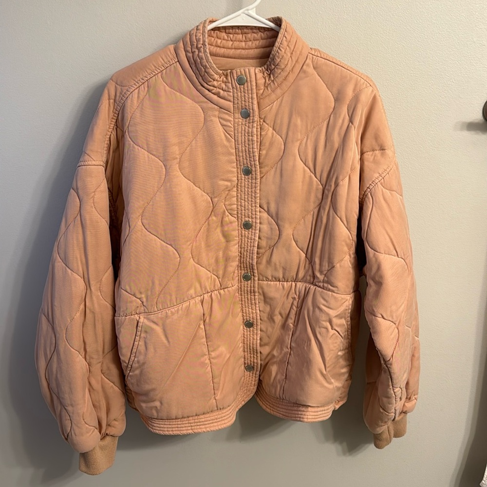 BlankNYC pale pink bomber jacket